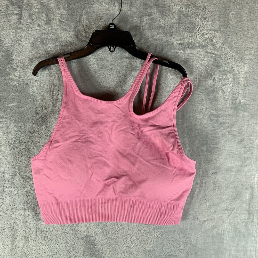 Cotton On Body‎ Women's Sports Bra Seamless Double Strap Tank Pink XL